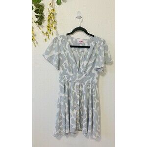 Buddy Love Size M Alba Dress Bell Sleeves Lined Animal Print Boho Feminine